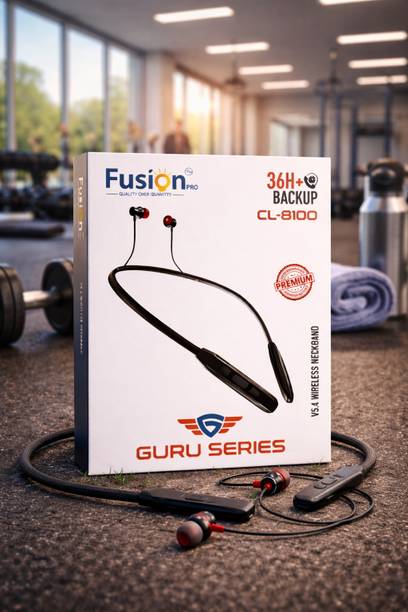 Trynza Fusion CL-8100 Wireless Neckband | Type-C Charging, 36H Battery Bluetooth