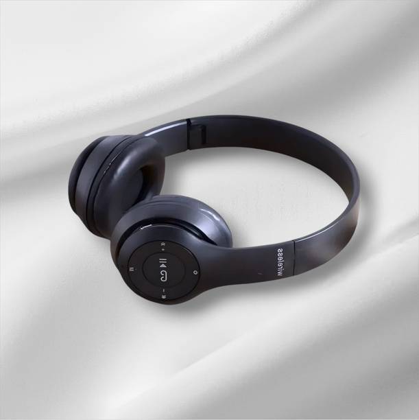 house of common Heavy-Duty Headphones with Mic & SD Card Playback, Huge Battery_VQ Bluetooth & Wired