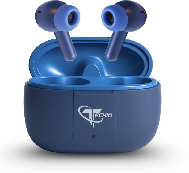 TECHIO AeroPods ENC Earbuds, 40Hr Backup, 13mm Bass Drivers, Game Mode Bluetooth