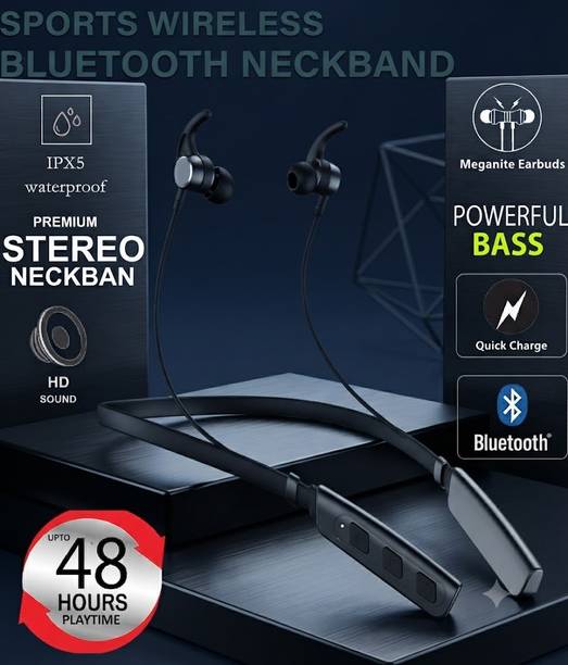 footloose Bluetooth Earphones with 32H Playtime, Dual Device Connectivity, (Black) Bluetooth Gaming