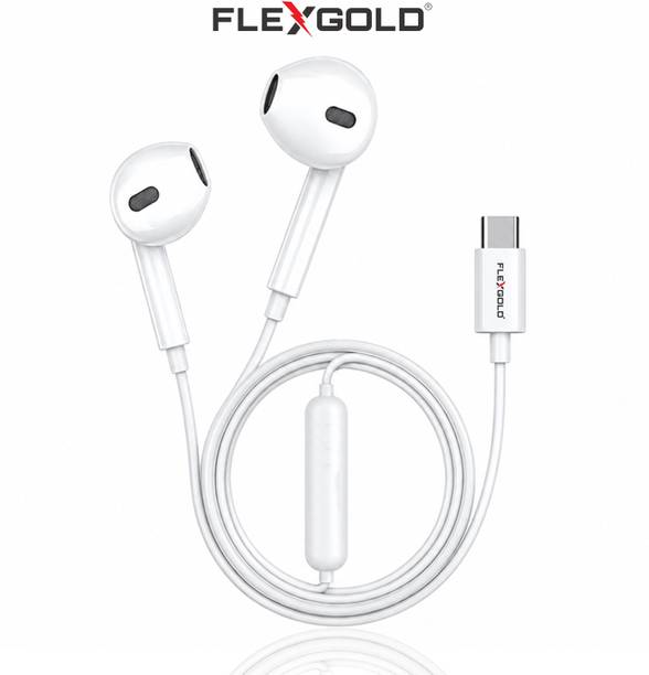 Flex Gold Type-C Earphone Control Headphone with Microphone, In-Ear Wired