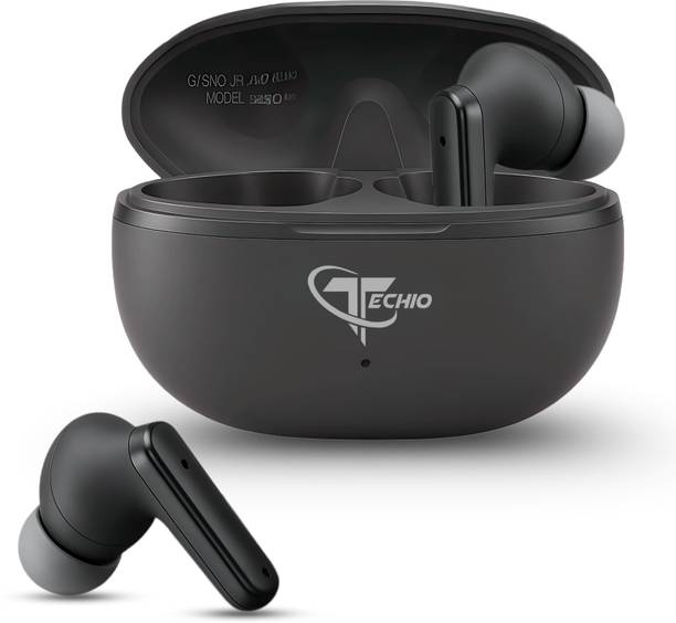 TECHIO EliteSound Earbuds, 40Hr Battery, 13mm Drivers, IPX5, Quad-Mic Bluetooth