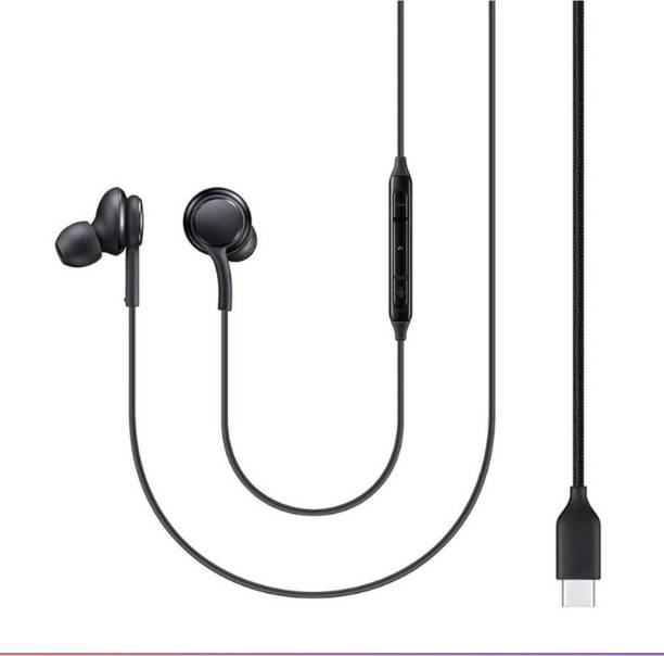 qoviq original Type C Wired Earphones for AKG With In-Built Microphone, Rich Bass Stereo Sound Wired
