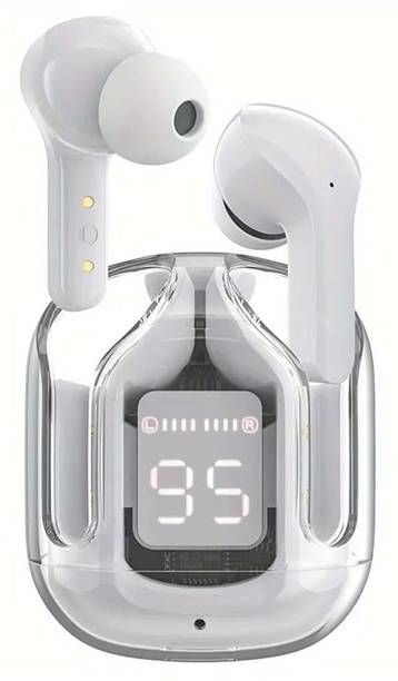 NICK JONES Wireless Earbuds Dual Stereo LED Digital Display Transparent Bluetooth