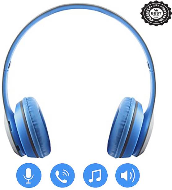 BAGATELLE Premium Wireless Headset Headphones with Mic, FM Radio Long Battery Life Bluetooth & Wired