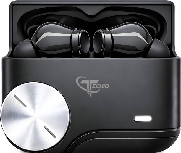 TECHIO Pro Max Bass 60H Playtime Bluetooth Earbuds Bluetooth