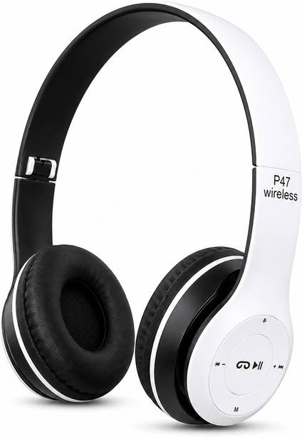 TheLazuliStore P47 Wireless Bluetooth Headphones with Deep Bass & Mic Bluetooth & Wired