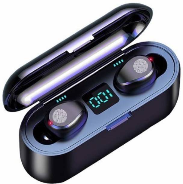 blue seed BBD 5.0 Earbuds with 2000mAh Charging Case LED Battery Display 60H Playtime Bluetooth Headset