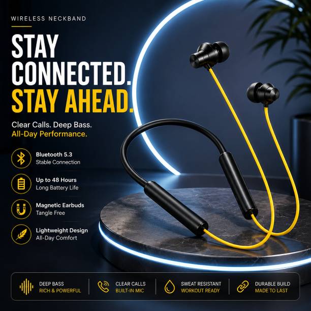 TruZen Z3 Edition Wireless Bluetooth Neckband HD Sound,Deep Bass,Magnetic Earbuds D267 Bluetooth