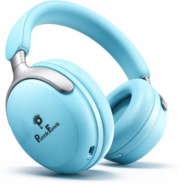 पंकफंक Super Bass Beast Mode Bluetooth Headset with 70 Hours Playback, 40ms Low Latency हेडसेट