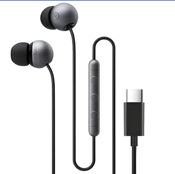 qoviq original Type-C Wired Earphones With Powerful Bass Stereo Sound & In-Line Mic Wired