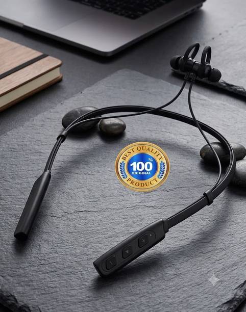 Techobucks Great Sound Wireless Neckband Earbuds with Fast Charging & Dual Mic Bluetooth