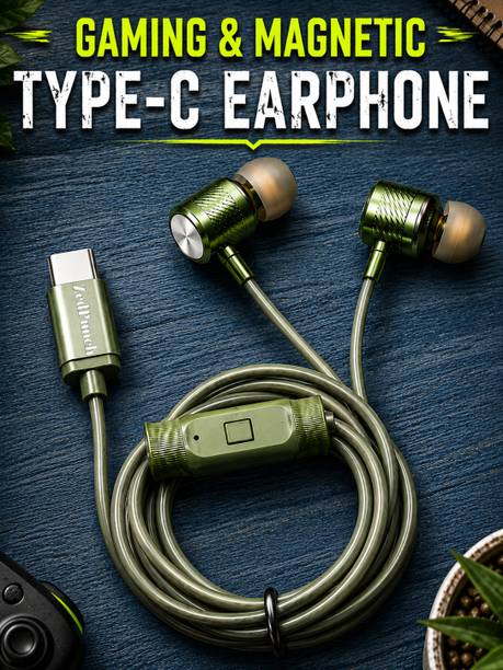 ZedPunch Gaming Type-C Wired Magnetic Earphones With Mic & 1 Button Control USB-C Devices Wired Gaming
