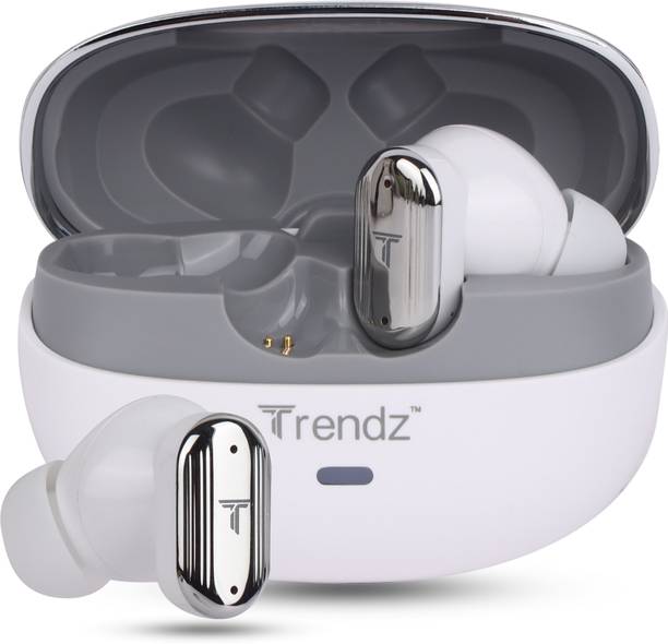 Trendz AeroX Bluetooth TWS Earbuds with Quad Mic ANC ENC, IPX5 Water Resistant Bluetooth