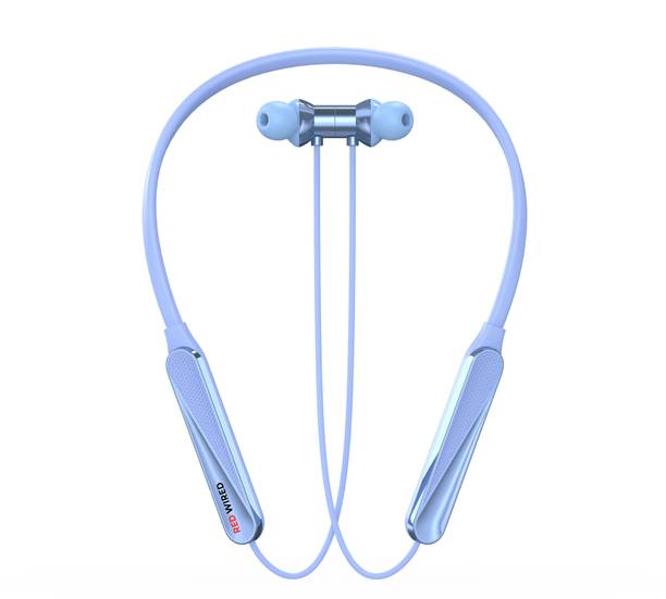 RED WIRED Bluetooth Headphone - 100Hours Playtime Wireless Neckband headphones Earphone-7 Bluetooth Gaming