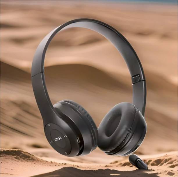 TWS Listening Companion Headphones with Mic, SD Card & Backup_VV Bluetooth & Wired