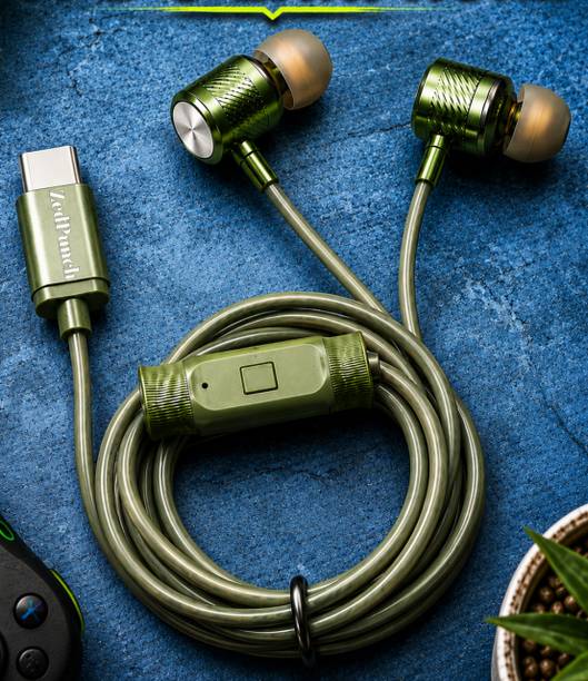 ZedPunch Gaming Type C Wired Magnetic Earphones With Mic & 1 Button Control USB-C Device Wired Gaming