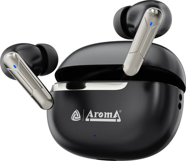 Aroma TWS7 V5.4 Upto 55Hr Playtime*, ENC, Dual Paring, Fast Charging, Heavy Bass Bluetooth