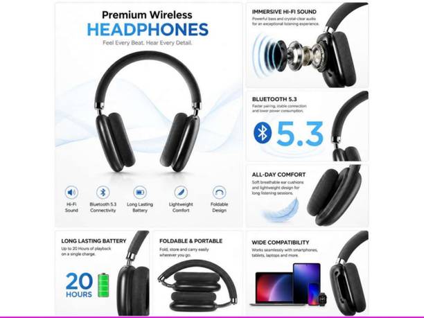 Ovista Wireless Bluetooth Headphones with Hi-Fi SoundOH16 Bluetooth without Mic