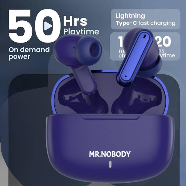 MR.NOBODY Ultrabuds with Latest BT v6.0,40Hr Playtime,13mm Dynamic Drivers,Rich Bass A538 Bluetooth