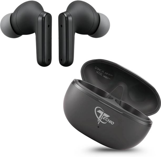 TECHIO GameBeat Gaming Earbuds, 40Hr Battery, 13mm Drivers,TouchControl,Quad-Mic Bluetooth