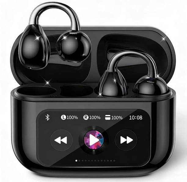 HRYFiNE M100 pro LCD Touch Screen Earclip TWS Earphones ENC Noise Cancelling HD BT Call Bluetooth