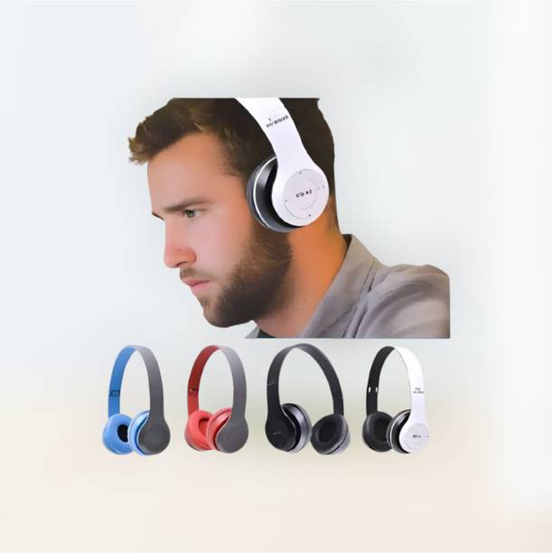 AIZINA Foldable Ergonomic Headphones with Mic & SD Card_FA Bluetooth & Wired