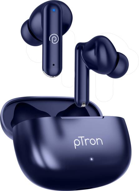 PTron Bassbuds Joy TWS with 13mm Drivers, Stereo Calls, 32Hrs Playtime,Type-C Charging Bluetooth Headset