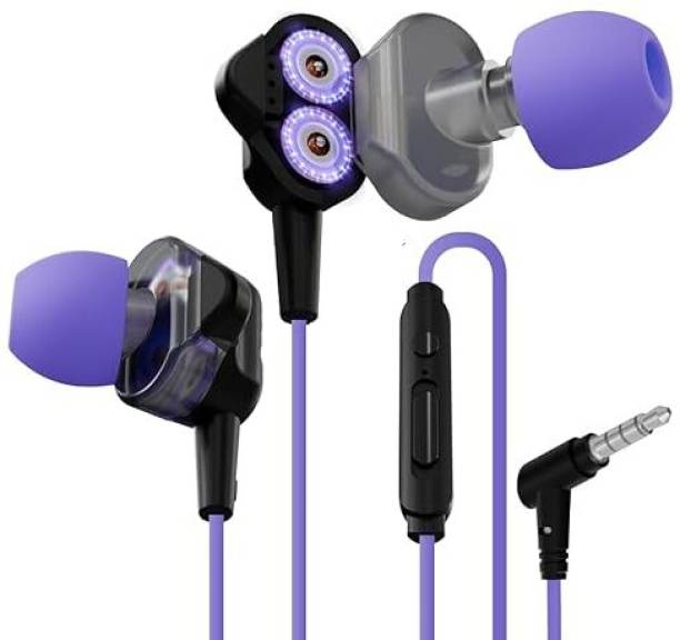 Kreo Hydra Wired Earphones, 3.5mm Aux, Mic, Earphone Wire, Tangle free cable Wired Gaming Headset