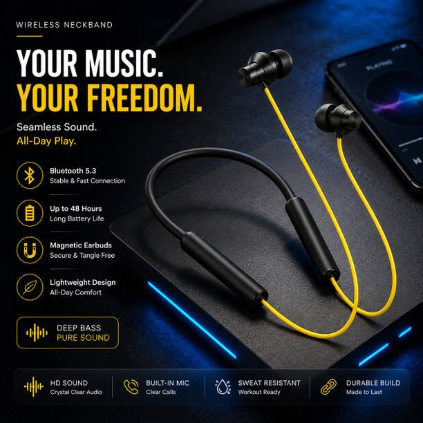 TruZen Z3 Edition Wireless Bluetooth Neckband HD Sound,Deep Bass,Magnetic Earbuds D138 Bluetooth