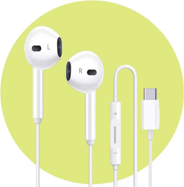 MJN Type C Earphone with Mic for S22 Ultra,Tab S8, A53 5G,Z Fold3, S21[WHITE7] Wired