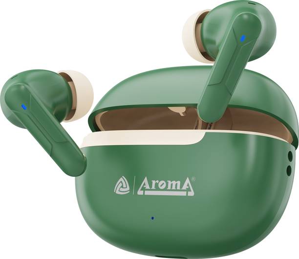 Aroma TWS6 V5.4 Upto 60Hr Playtime*, ENC, Dual Paring, Fast Charging, Heavy Bass Bluetooth