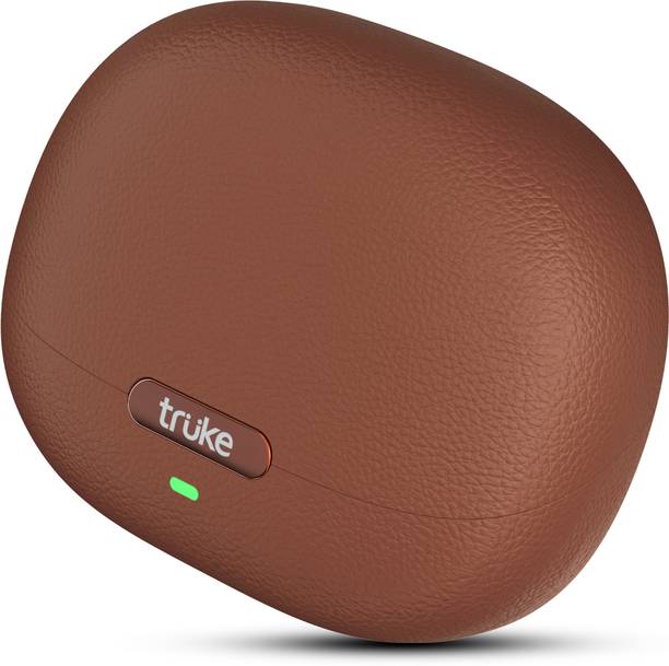 truke Aura Pro earbuds w/ 60H Battery, Leather finish Case, Dual Pairing, 13mm Drivers Bluetooth
