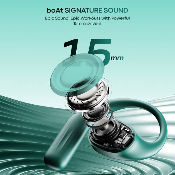 boAt Airdopes Progear w/ Air Conduction Tech,100 HRS Playback,OWS Earbuds for Workout Bluetooth Headset  (Sporting Green, True Wireless)
