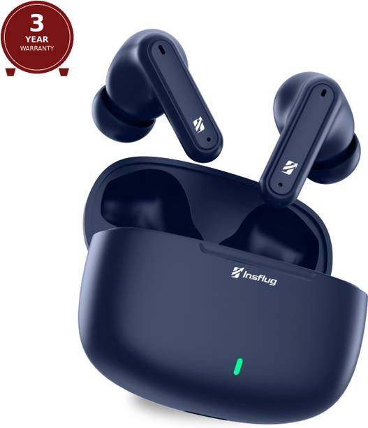 Insflug Wireless Earbuds - Dual Mic ENC and Extra Bass Drivers for Work From Home Calls Bluetooth