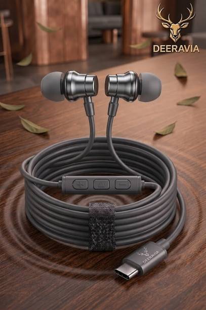 Deeravia Type-C Earphone|ENC Mic| Premium Earphone| Magnetized Buds pro Phantom BX1 Wired