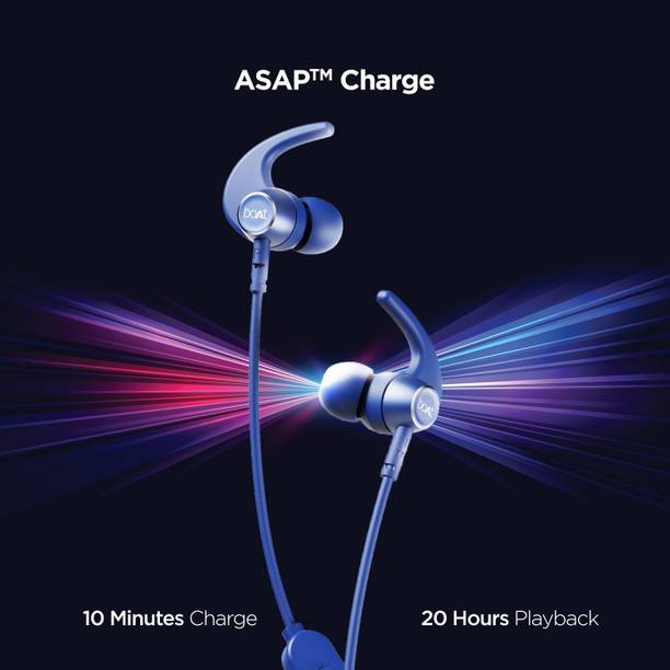 boAt Rockerz 330 Pro Bluetooth Headset  (Navy Blue, In the Ear)