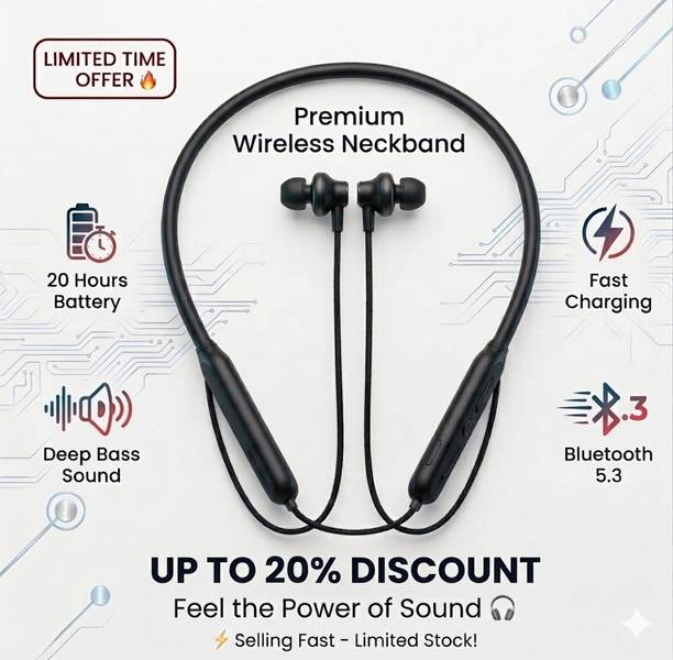 Trynza Fusion Pro CL-8100 HiFi Bass Wireless Neckband Bluetooth