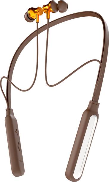 XVEP XP-47 - 48 Hours Playtime Bluetooth Headphone Neckband Earphone (Brown1) Bluetooth Gaming