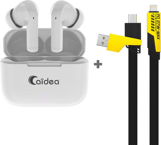 Caidea Combo 4 - TW500 Tube Upto 50H* TWS + UC720, 4in1 65W Fast Charging Cable Bluetooth