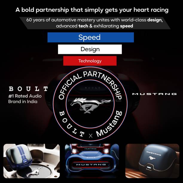 Boult Mustang Derby with 100 Hrs Battery, App Support, Dual Pairing, 4 Mic ENC, 5.4v Bluetooth Headset  (Derby, In the Ear)
