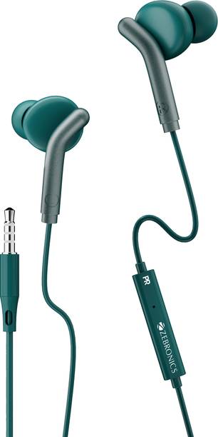 ZEBRONICS ZEB-BRO, With In-Line MiC, 3.5mm Jack, 10mm drivers, Compatible for Phone/Tablet Wired