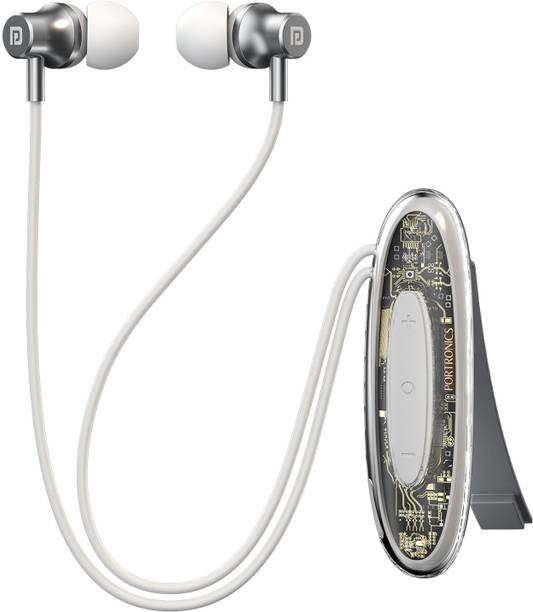 Portronics Harmonics Y5 Bluetooth Wireless In Ear Earphone with strong Clip,Dual Pairing Bluetooth
