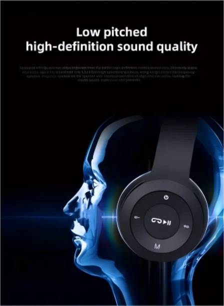AIZINA Power-Packed Headphones with Mic & SD Card, Extended Runtime_AH Bluetooth & Wired
