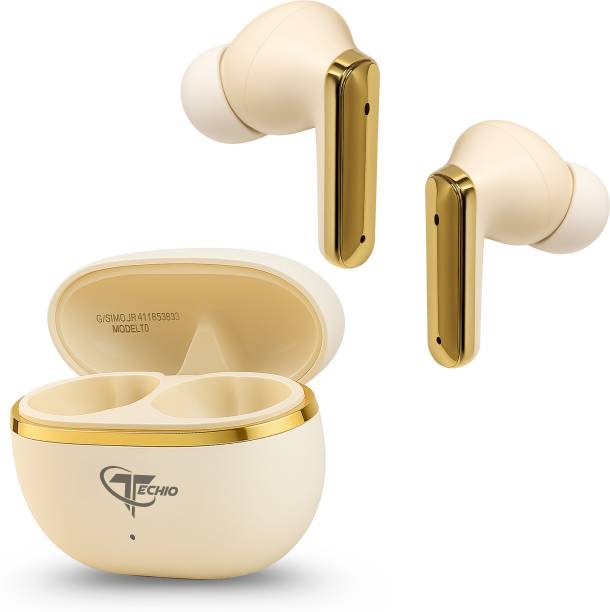 TECHIO EliteTalk ENC Earbuds, 40Hr Backup, 13mm Bass Boost Bluetooth