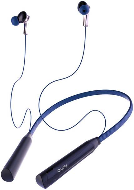 Unix Rocky Neckband, 42H Playtime, 10.2mm Driver, Spatial Audio, ENC, Fast Charge Bluetooth without Mic