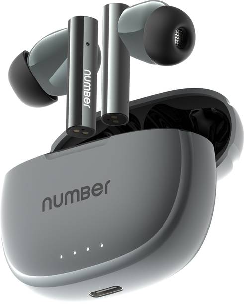 Number Navo Buds X1 w/ 50H Playtime, Dual Pairing, 13mm Speakers, ENC, 45ms Low Latency Bluetooth