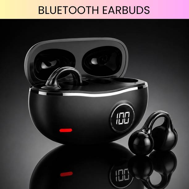 SACRO TWS Bluetooth Earbuds With Digital Display, Secure Ear Clip and Deep BassZR396 Bluetooth