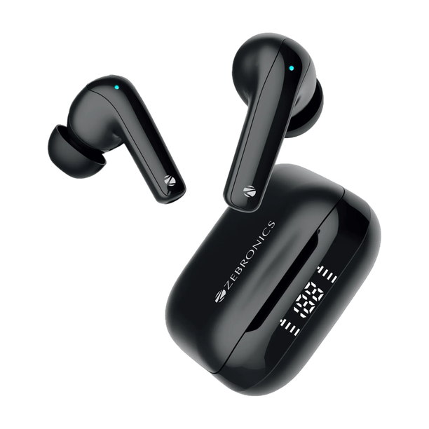 ZEBRONICS Zeb-Pods K2, Upto 40H Backup, Dual EQ Mode,Quad Mic ENC, 40ms Low Latency Gaming Bluetooth without Mic
