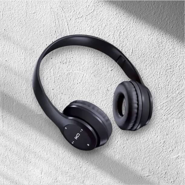 GDS Portable Headphones with Mic & SD Card Playback, Large Battery Backup_HZ Bluetooth & Wired